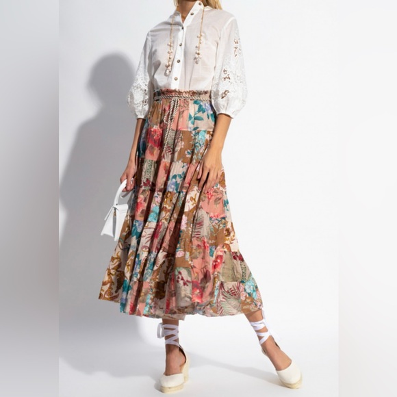 Zimmerman Cassia Floral Patchwork Maxi Skirt NWOT - Picture 8 of 17